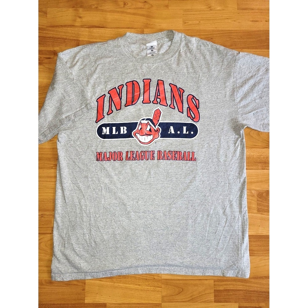 Vintage Cleveland Indians Gray XL Jim Thome MLB 1999 retro Extra Large Tee
